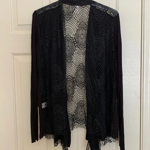NWT VOCAL black & gold/taupe rhinestone & lace cardigan size small. Gorgeous! - Picture 7 of 9